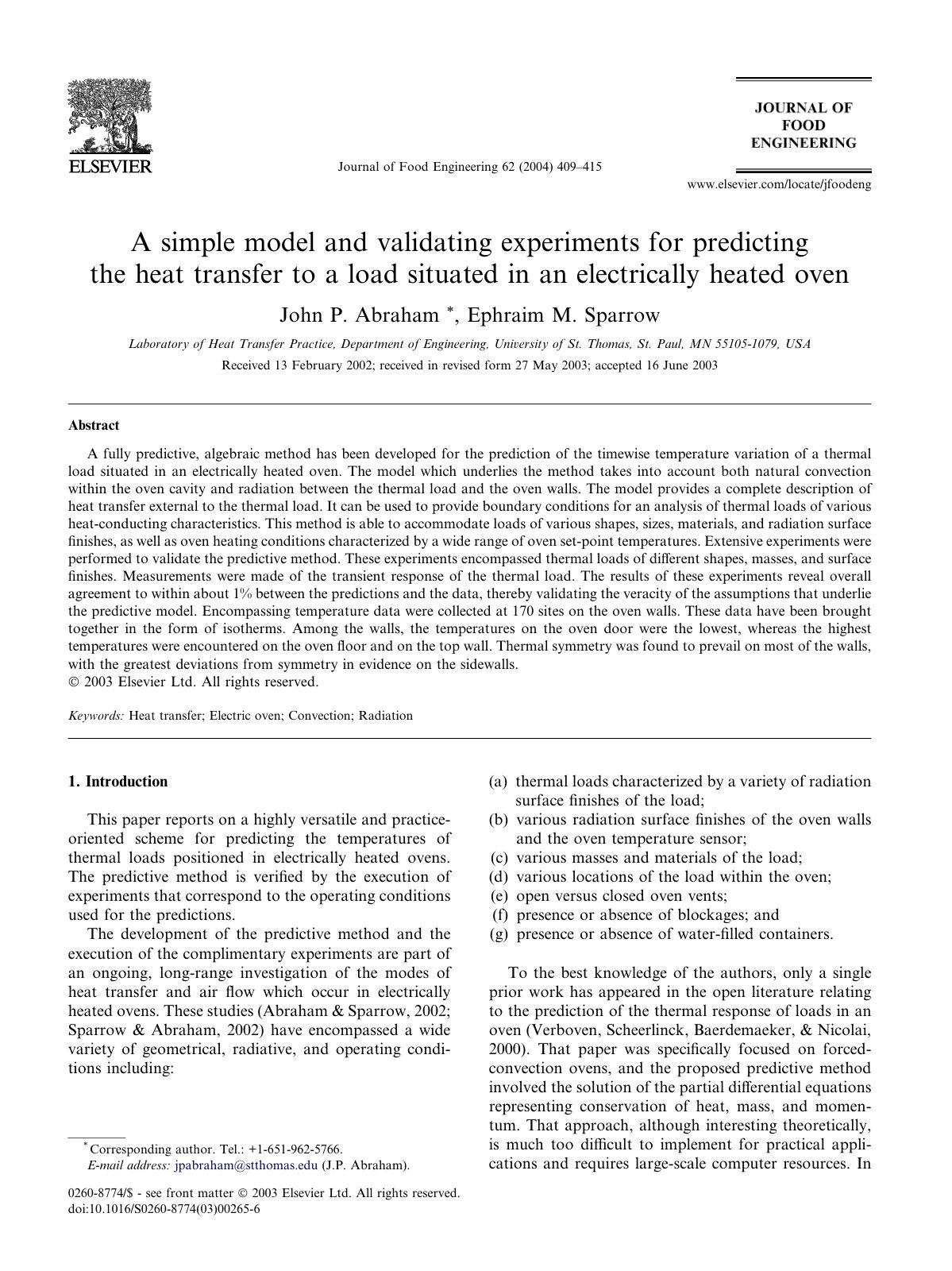 First page of A simple model and validating experiment