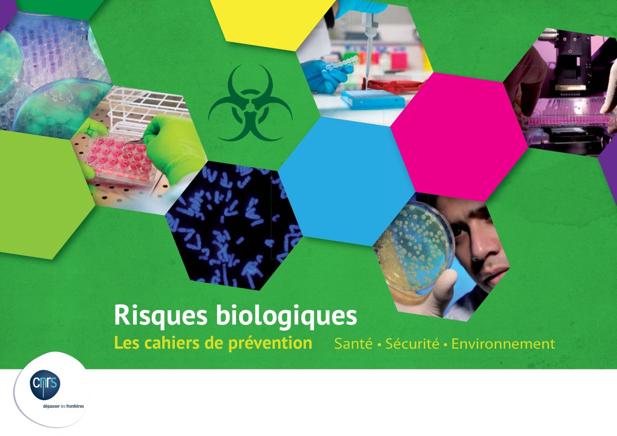 First page of Guide risques biologiques CNRS Edition mai 2017