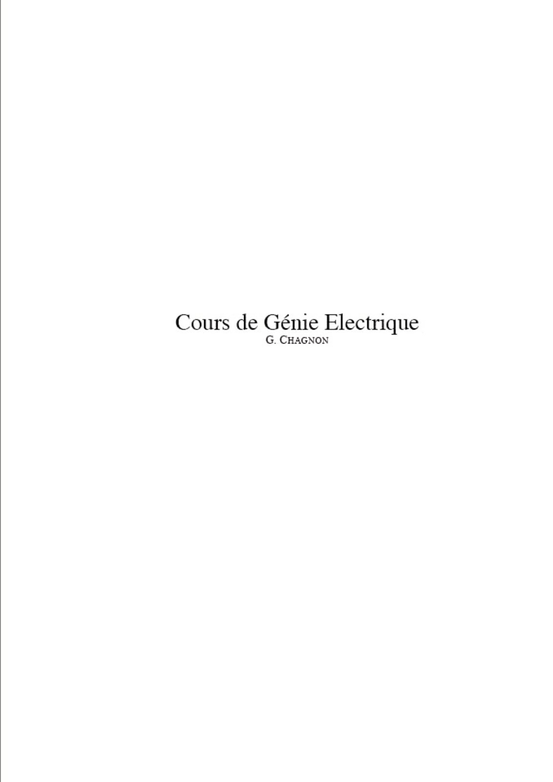 First page of Cours de génie electrique et électronique (1)