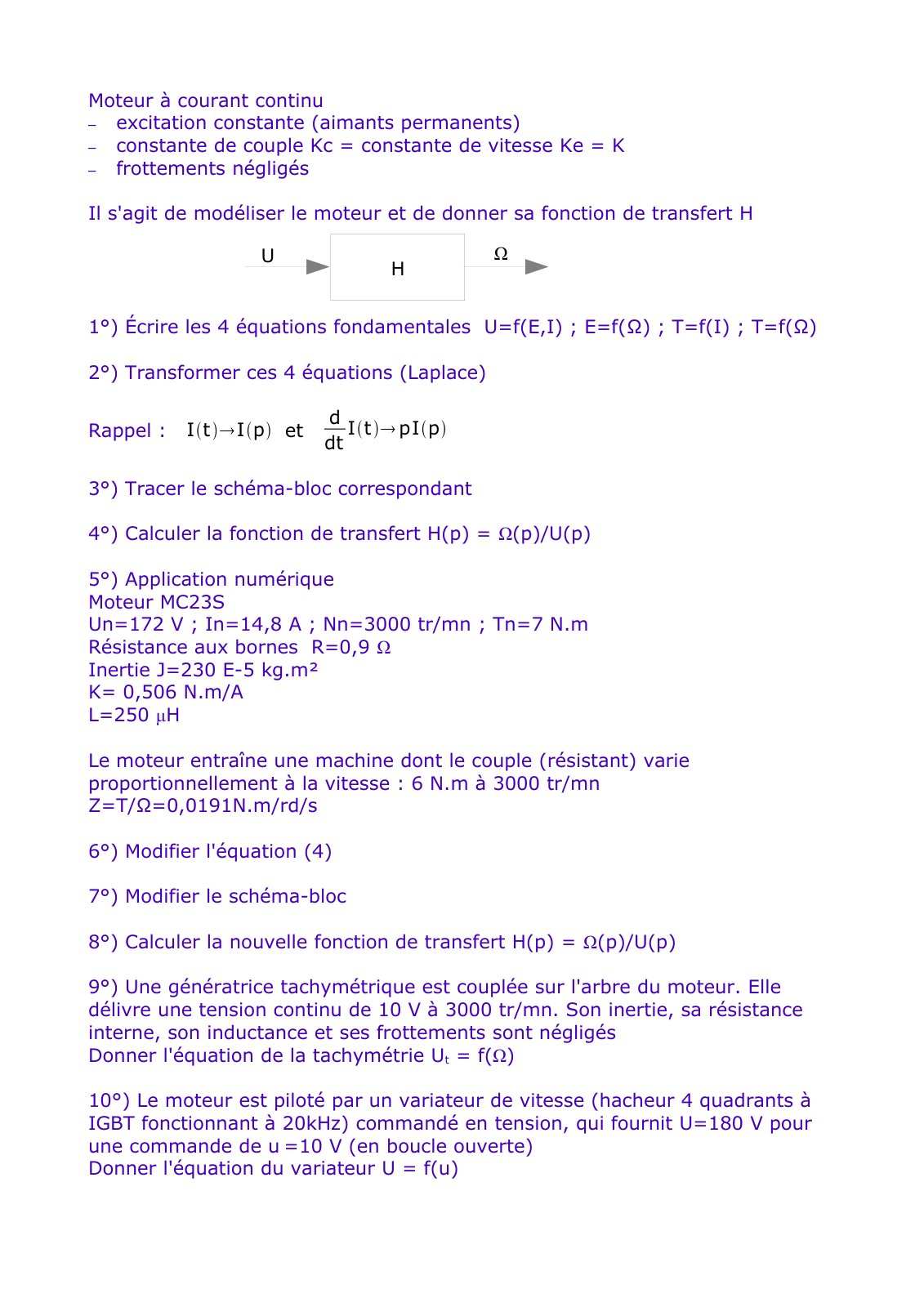 First page of Moteur à courant continu