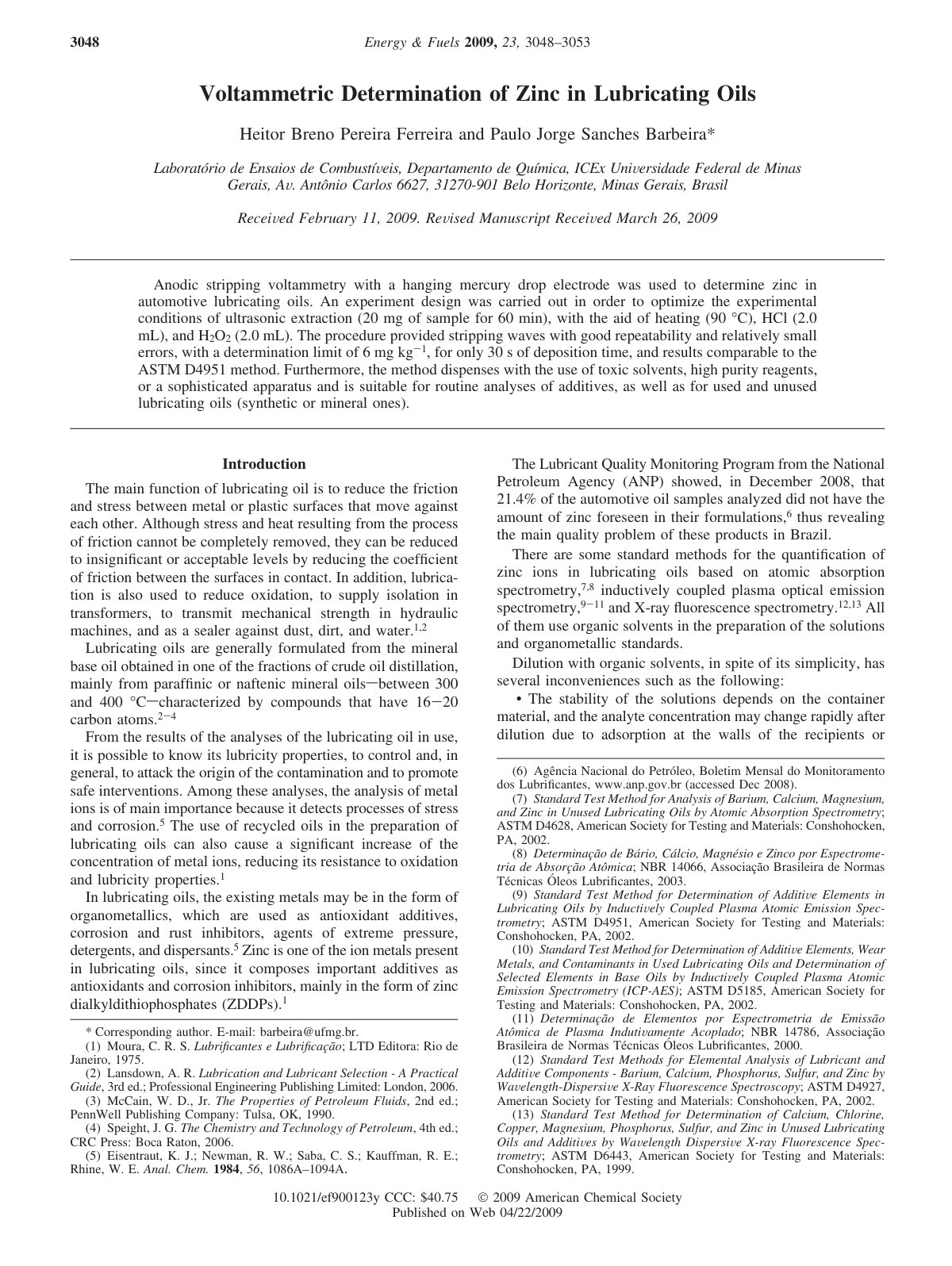 First page of Voltammetric Determination of Zinc in Lu