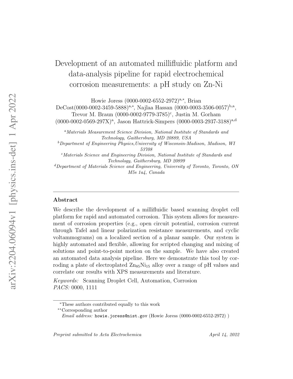 First page of Development of an automated milliﬂuidic platform and