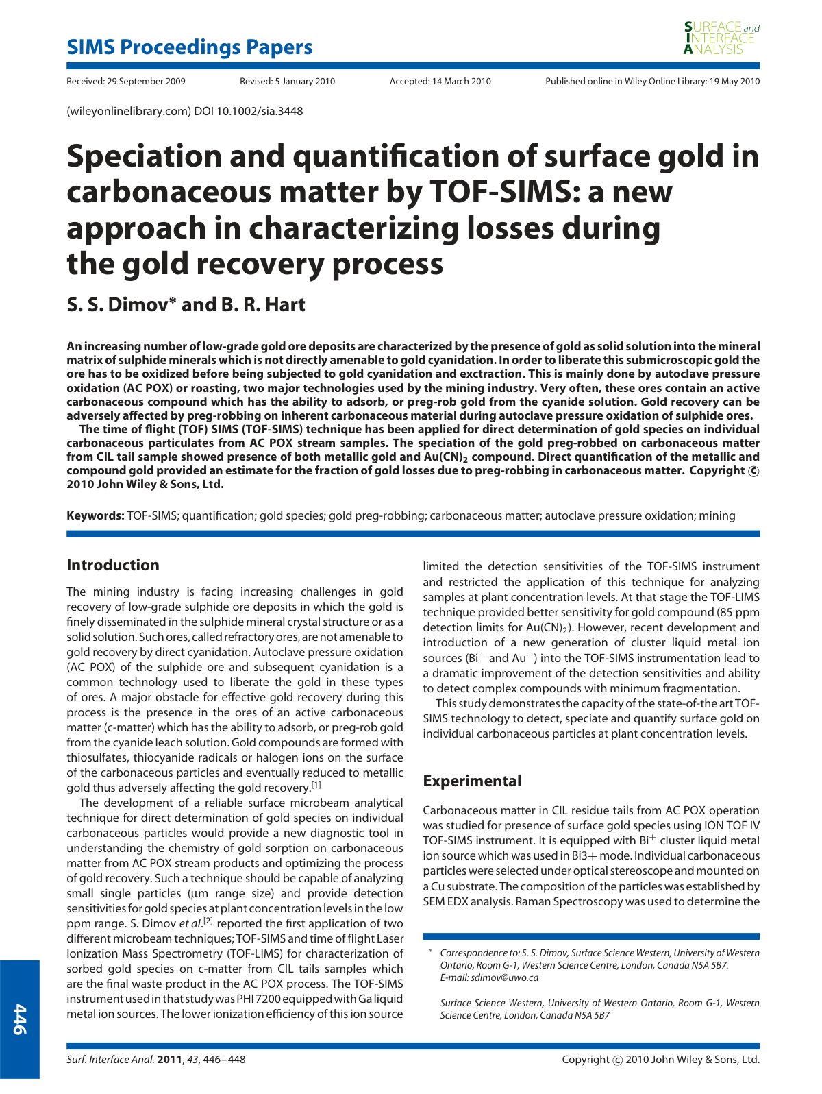 First page of Speciation and quantification of surface