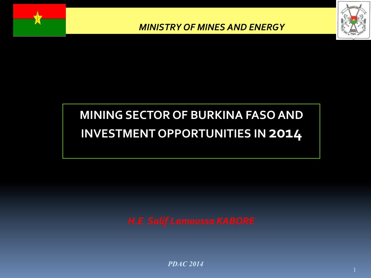 First page of B2   Burknia Faso Ministry of Mines