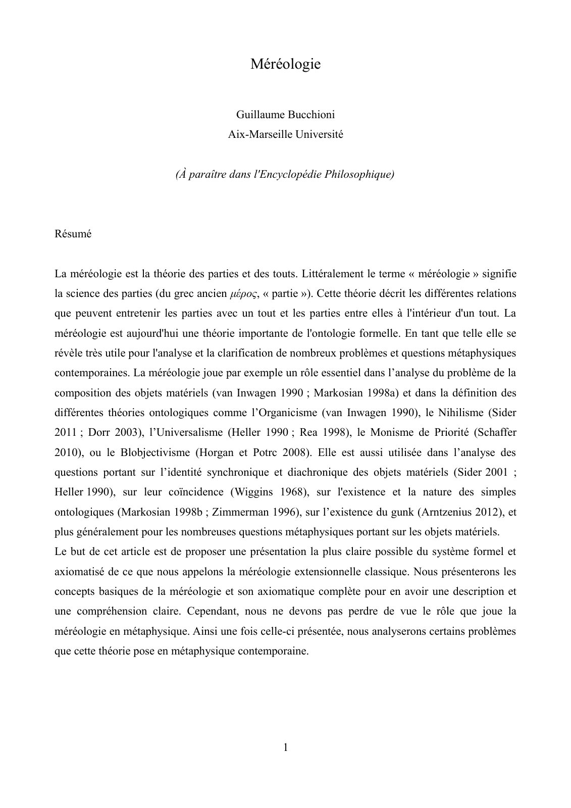 First page of Méréologie
