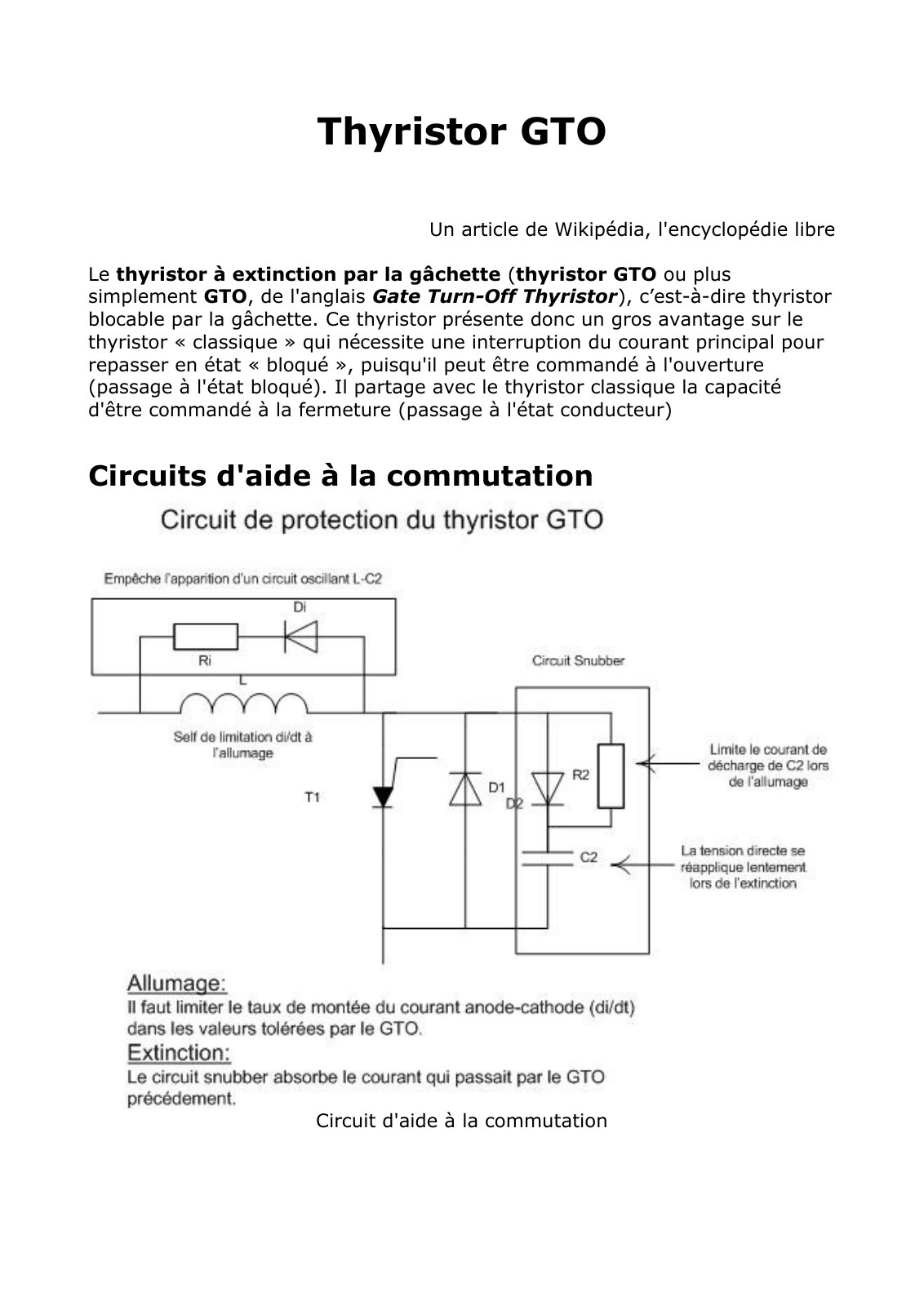 First page of thyristor gto