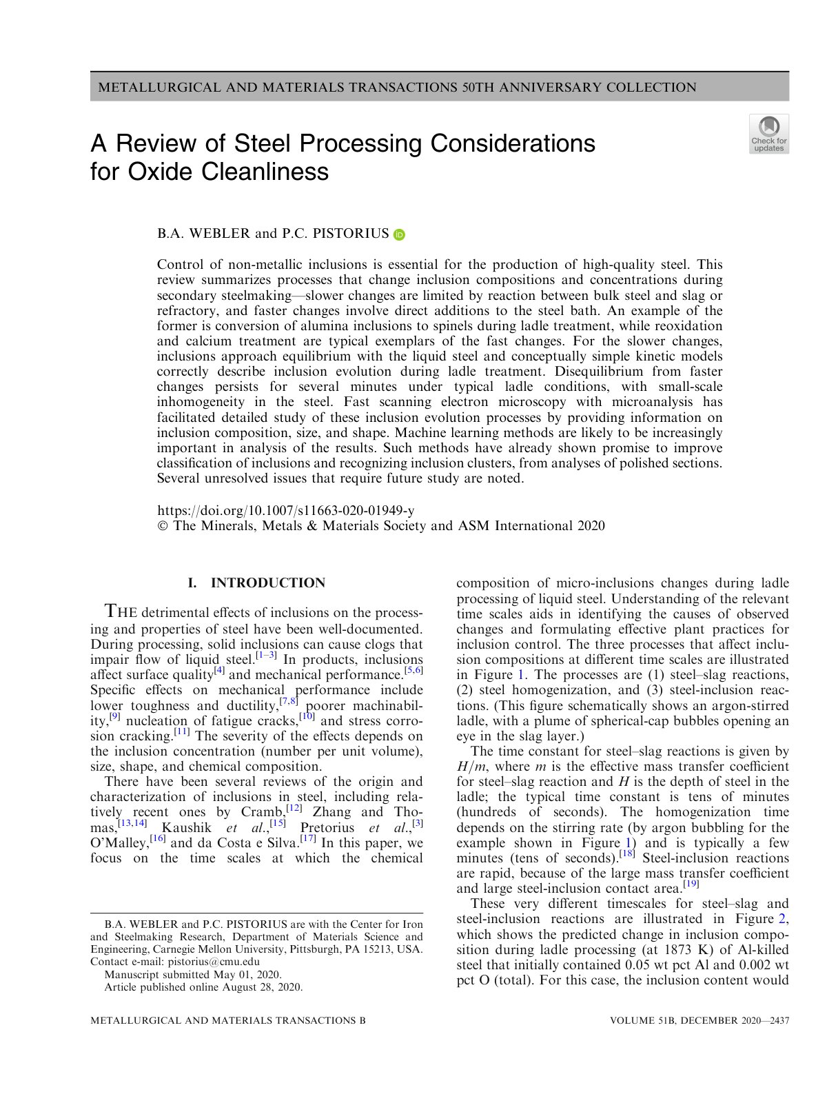 First page of A Review of Steel Processing Considerati
