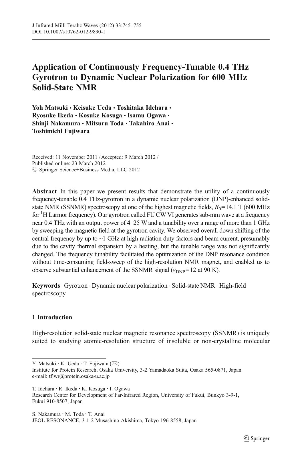 First page of Application of Continuously Frequency Tu