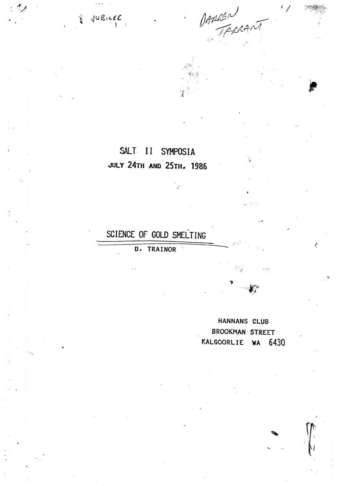 First page of The Science of Gold Smelting (2)