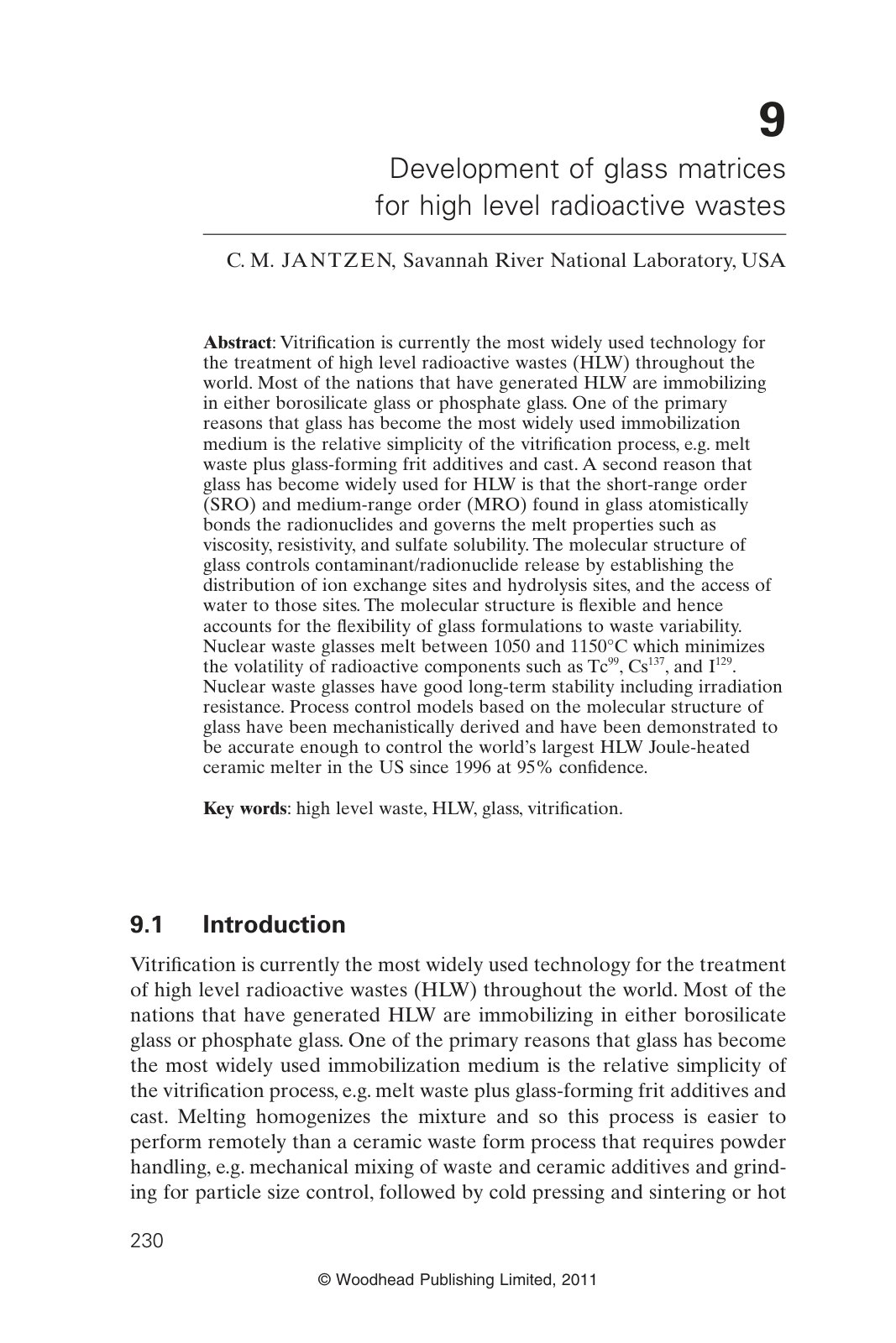 First page of Handbook of advanced radioactive waste c