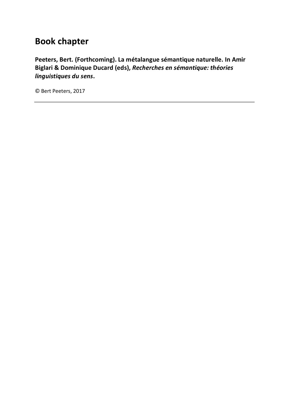 First page of La métalangue sémantique naturelle