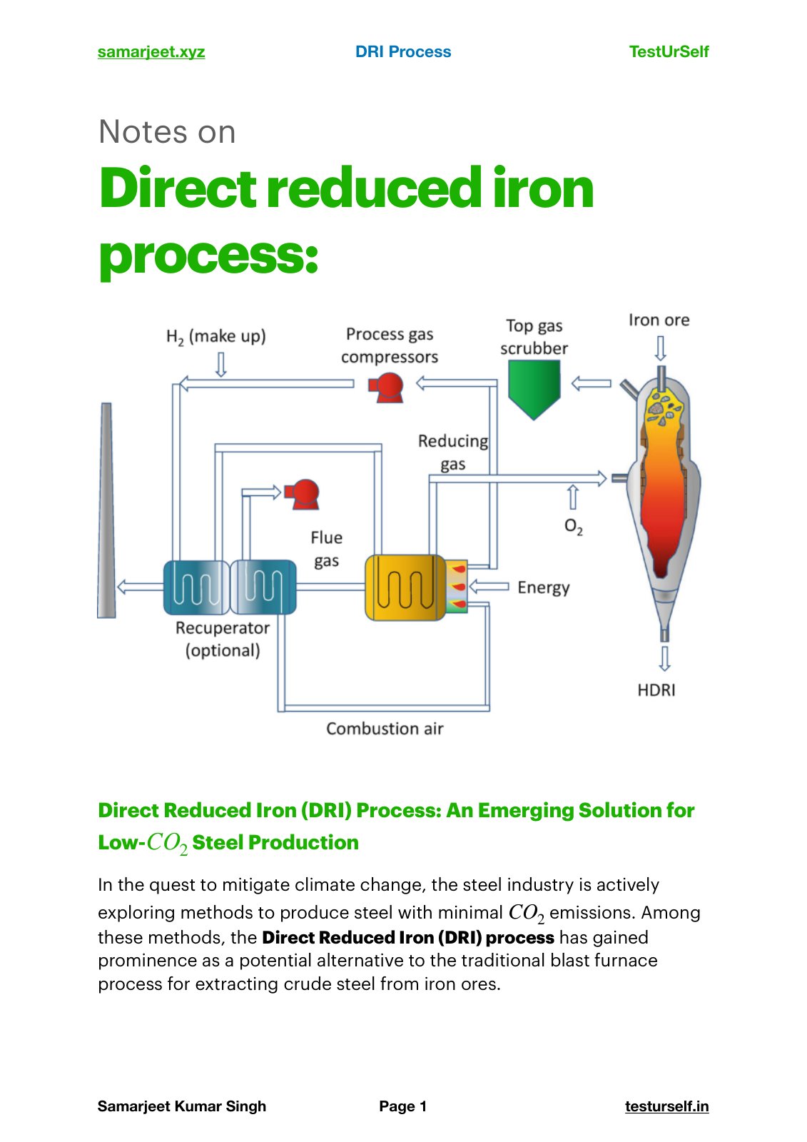 First page of lecture notes iron making (pcmt4307) 6th sem btech 2020 1602282032