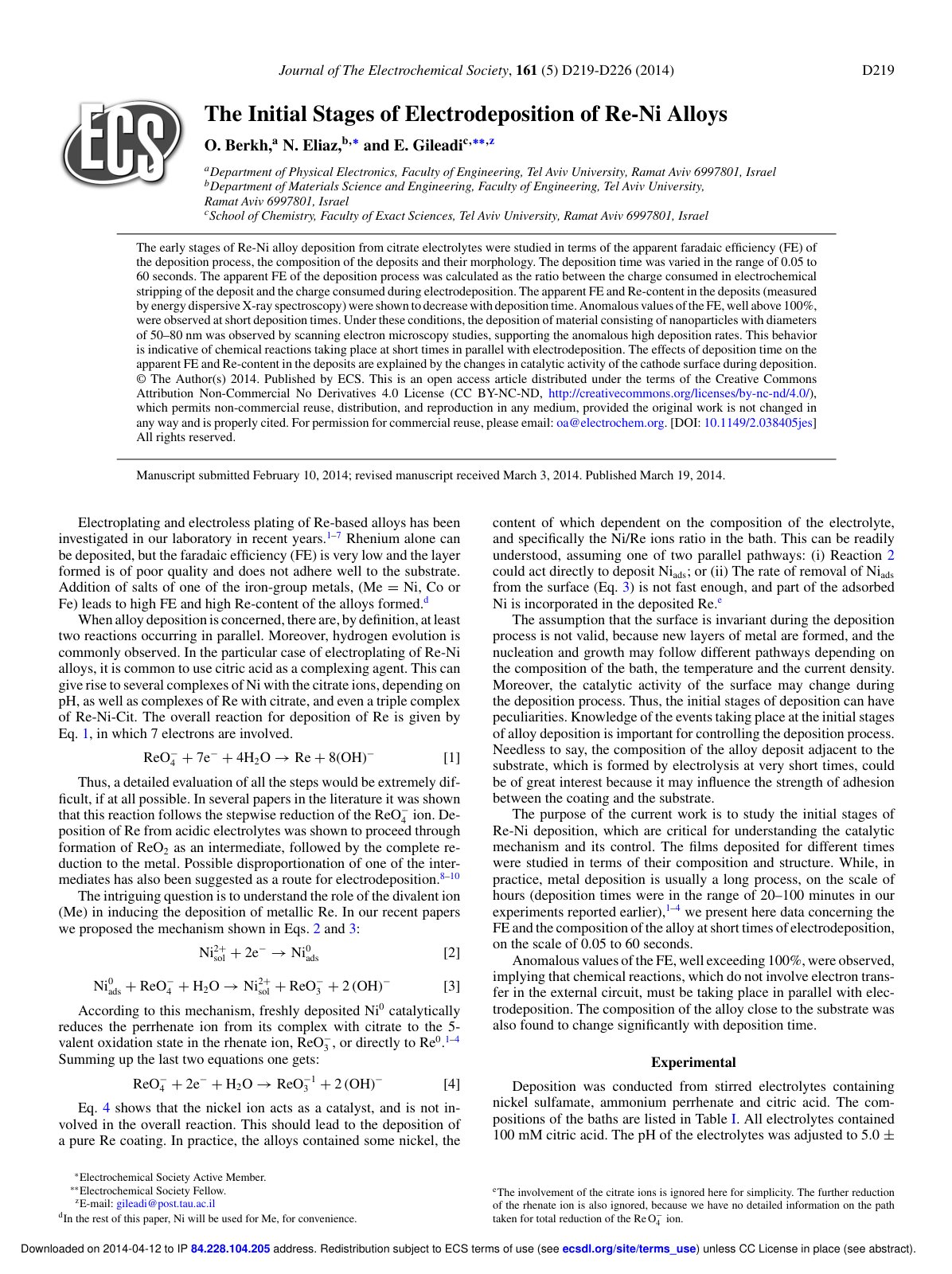 First page of The Initial Stages of Electrodeposition