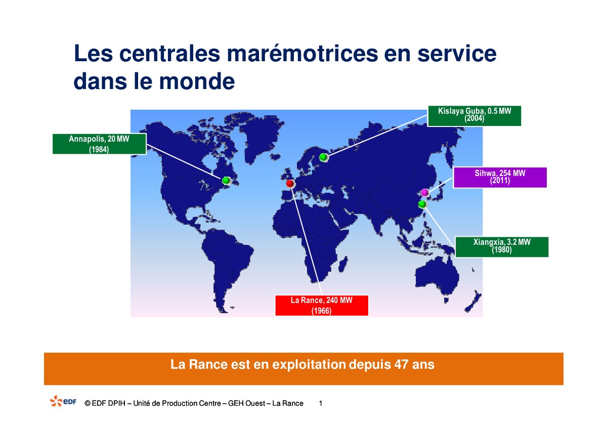 First page of Les centrales marémotrices en service dans le monde