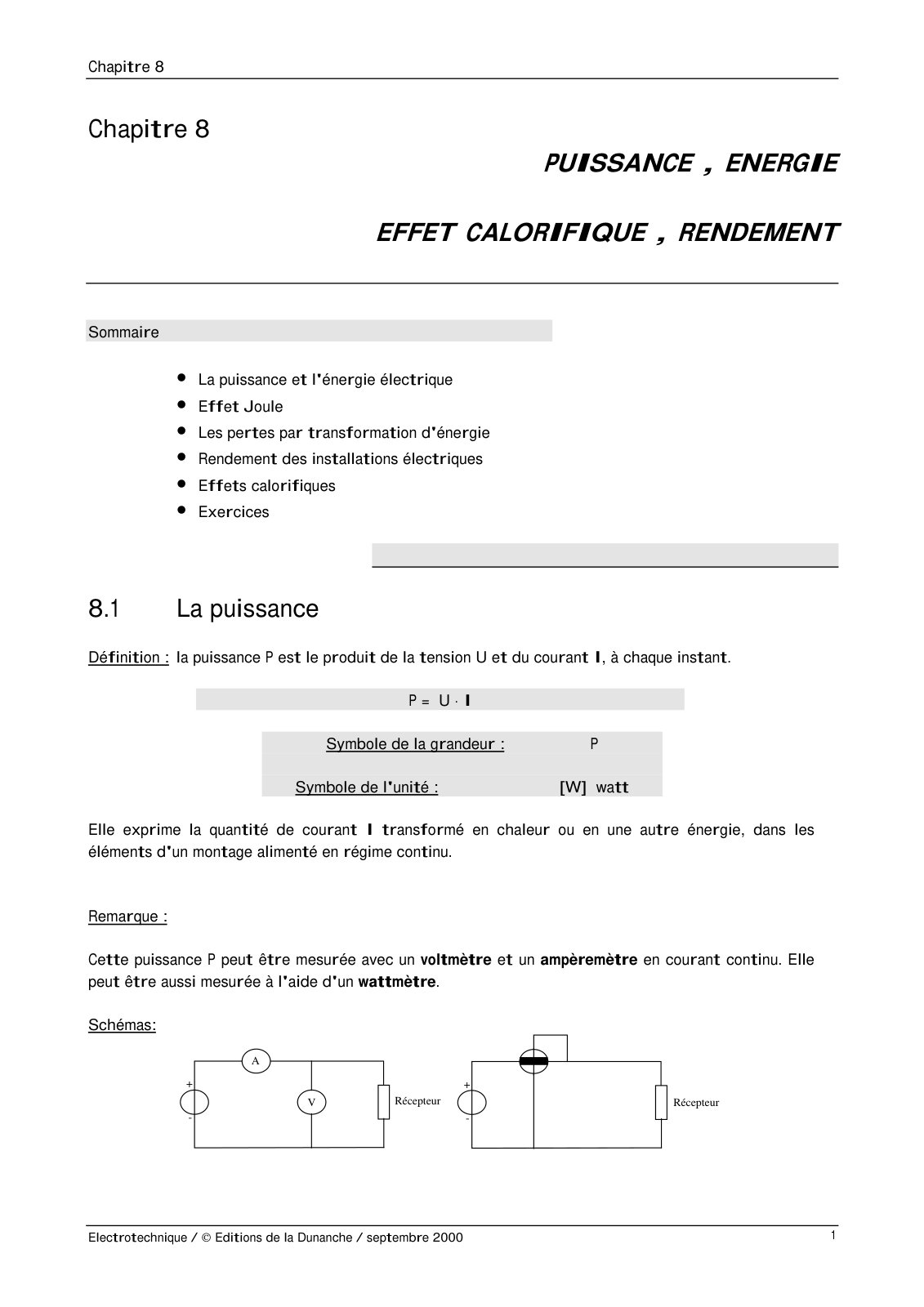 First page of rendement