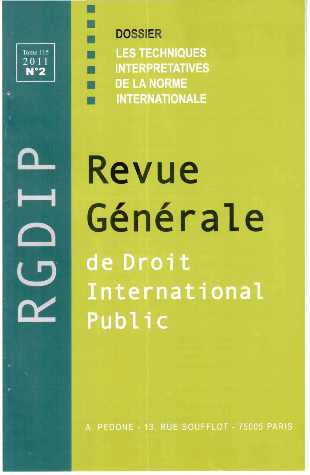 First page of LES TECHNIQUES INTERPRETATIVES DE LA NORME INTERNATIONALE