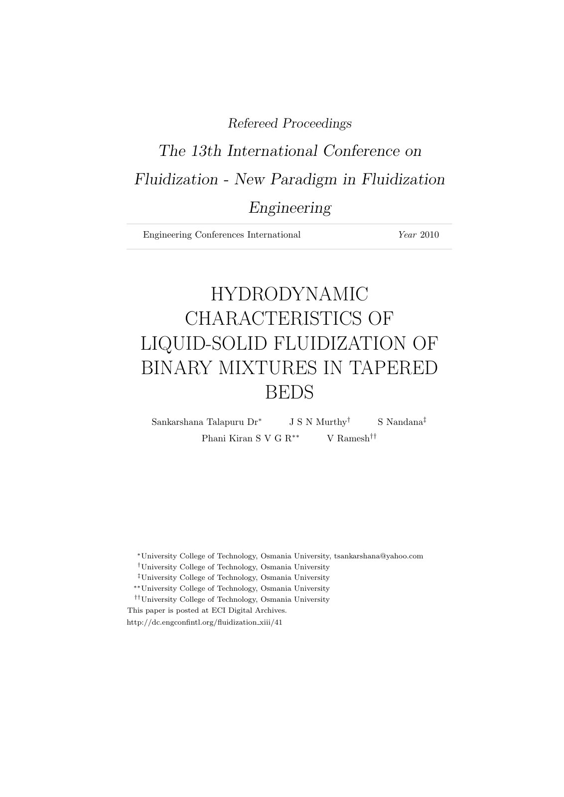 First page of Hydrodynamic Characteristics of Liquid S