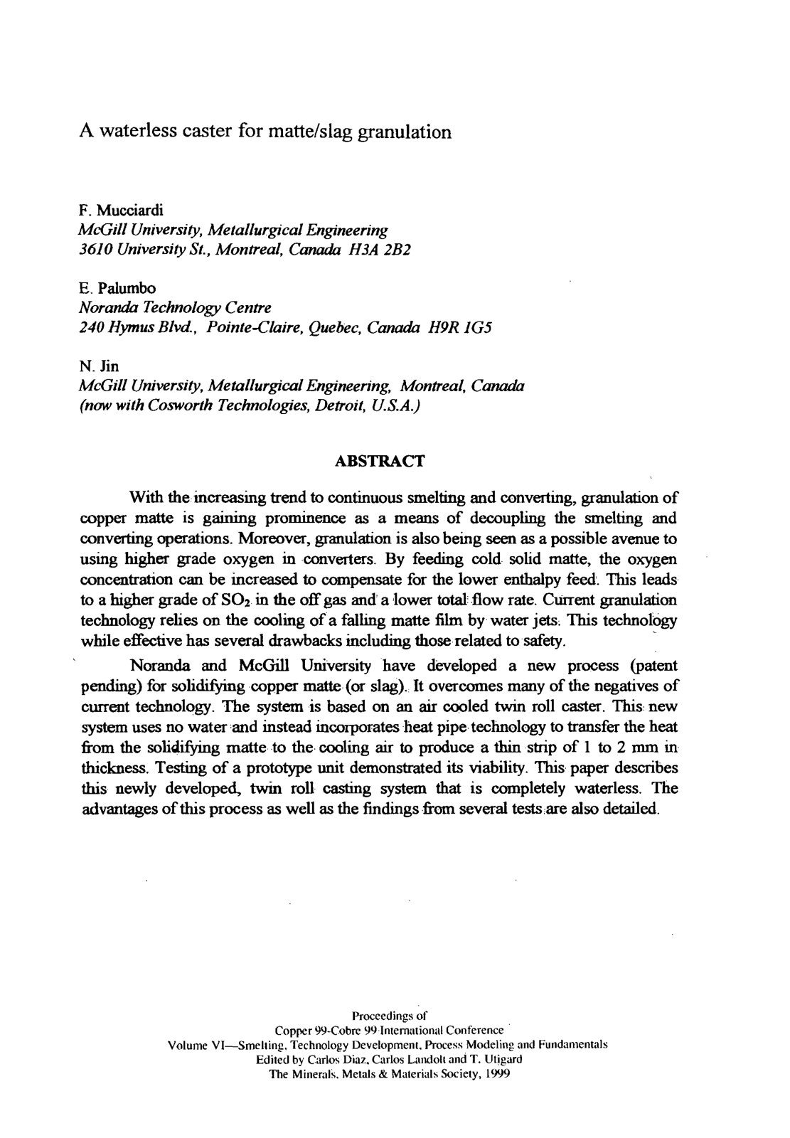 First page of A waterless caster for mattelslag granulation