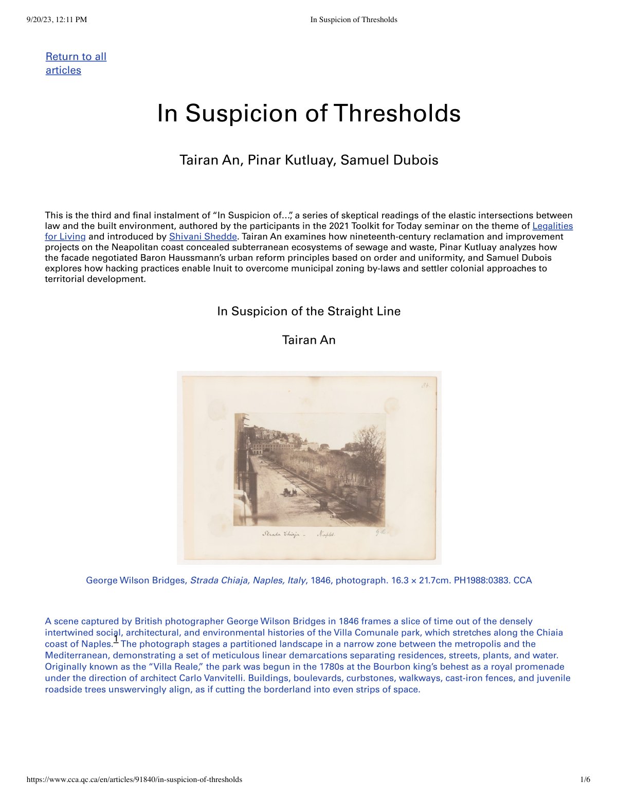 First page of In Suspicion of Thresholds