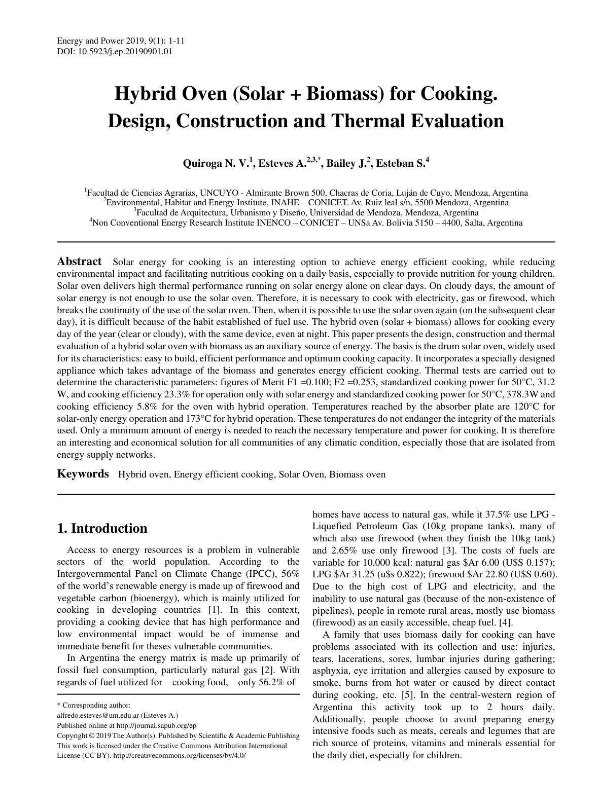 First page of Hybrid Oven Solar Biomass for Cooking De