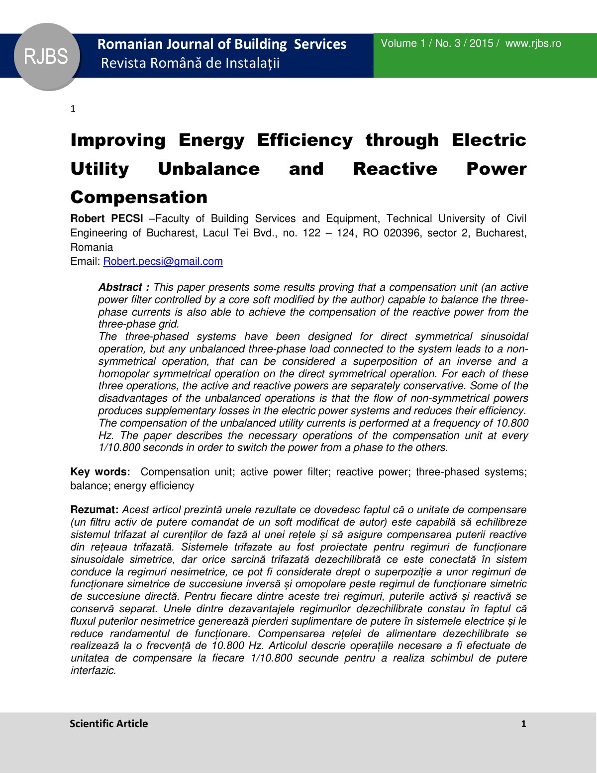 First page of Improving Energy Efficiency through Elec