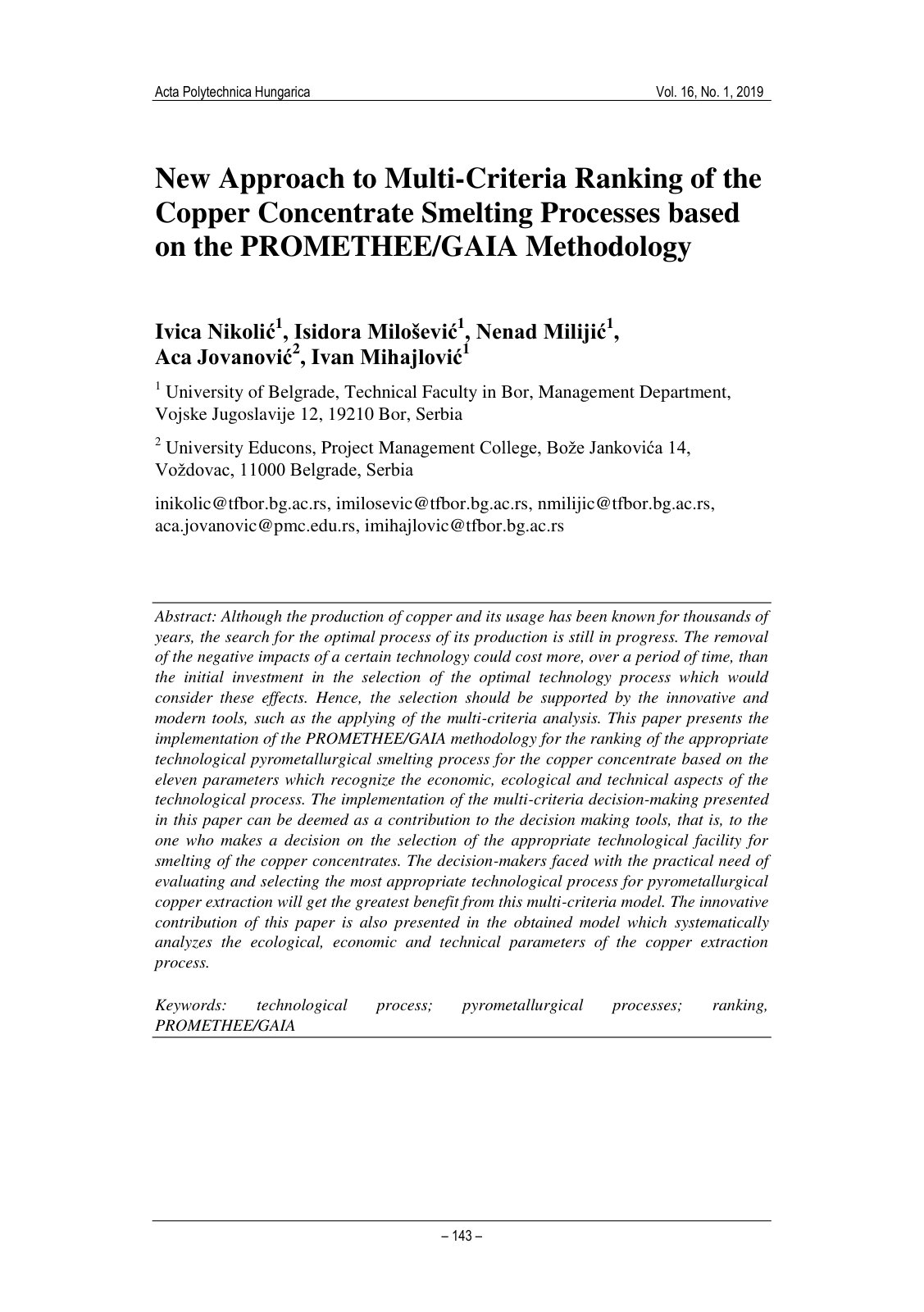 First page of New Approach to Multi Criteria Ranking o