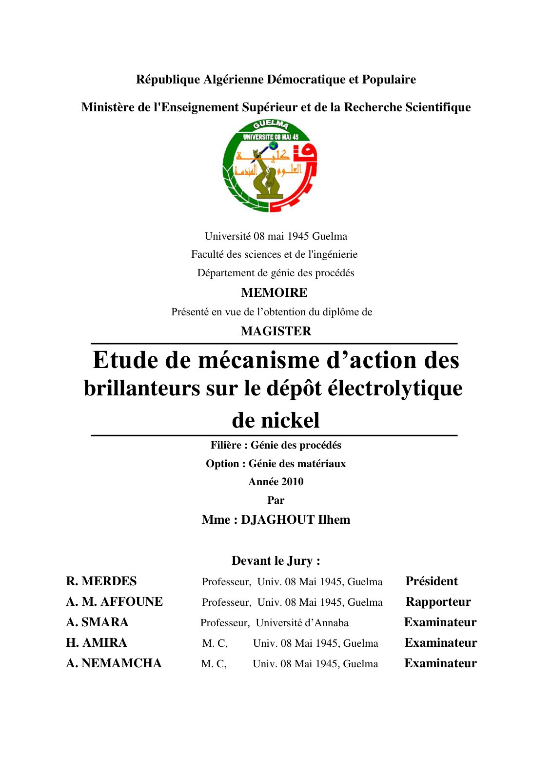 First page of Magister