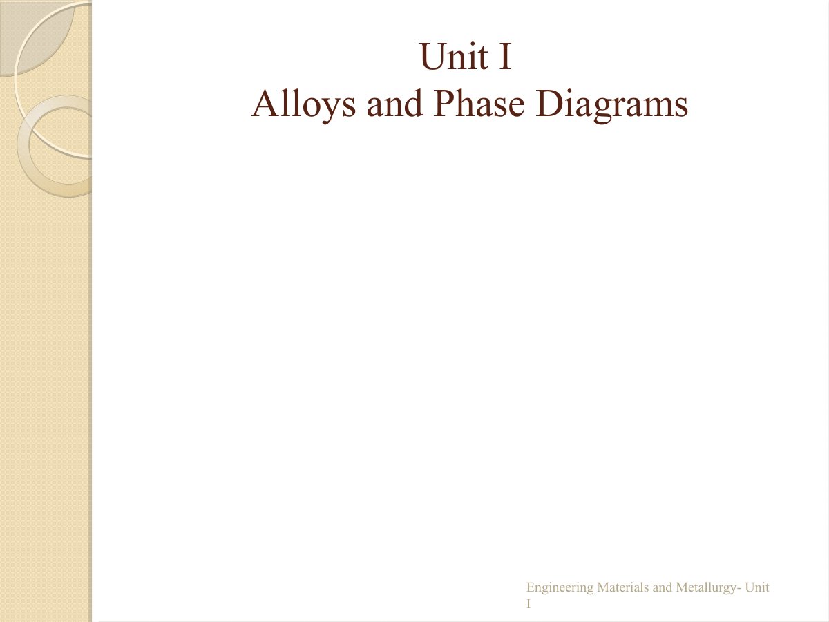 First page of 516721605 UNIT 1 Alloys and Phase Diagrams