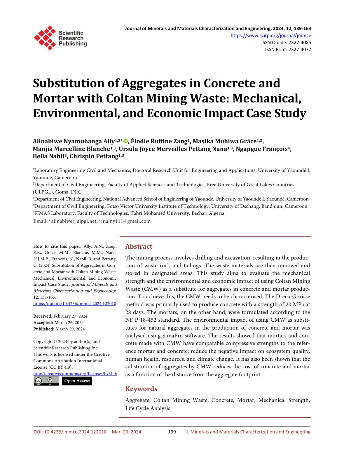 First page of Substitution of Aggregates in Concrete a