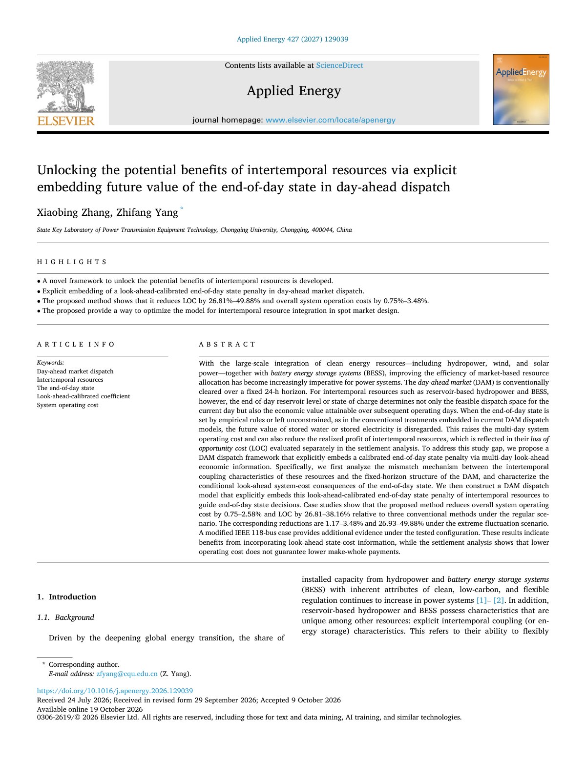 First page of Unlocking the potential benefits of intertemporal resources via  2027 Applie