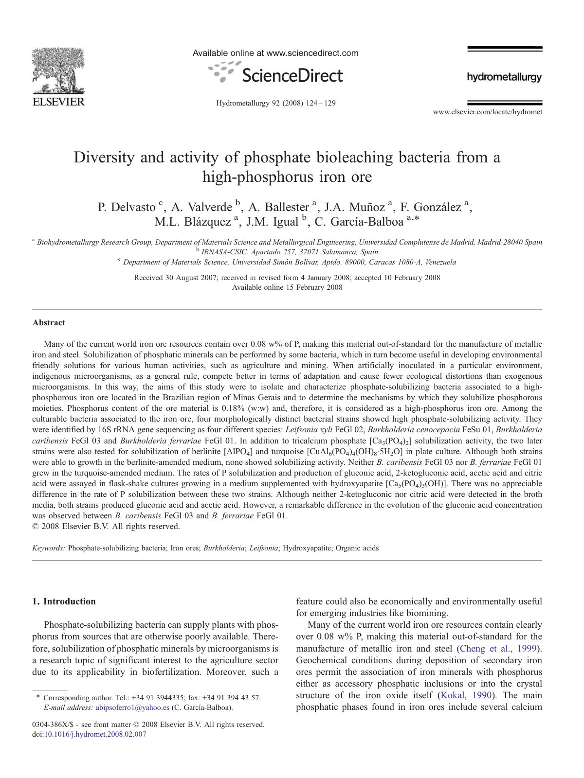 First page of Diversity and activity of phosphate biol
