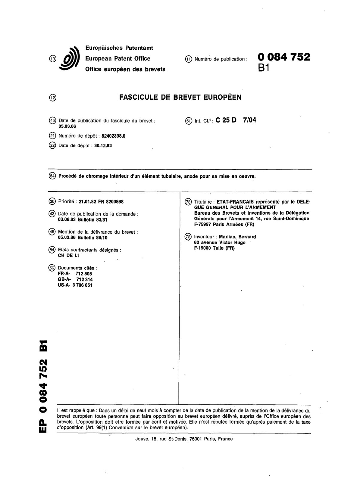 First page of EP0084752B1