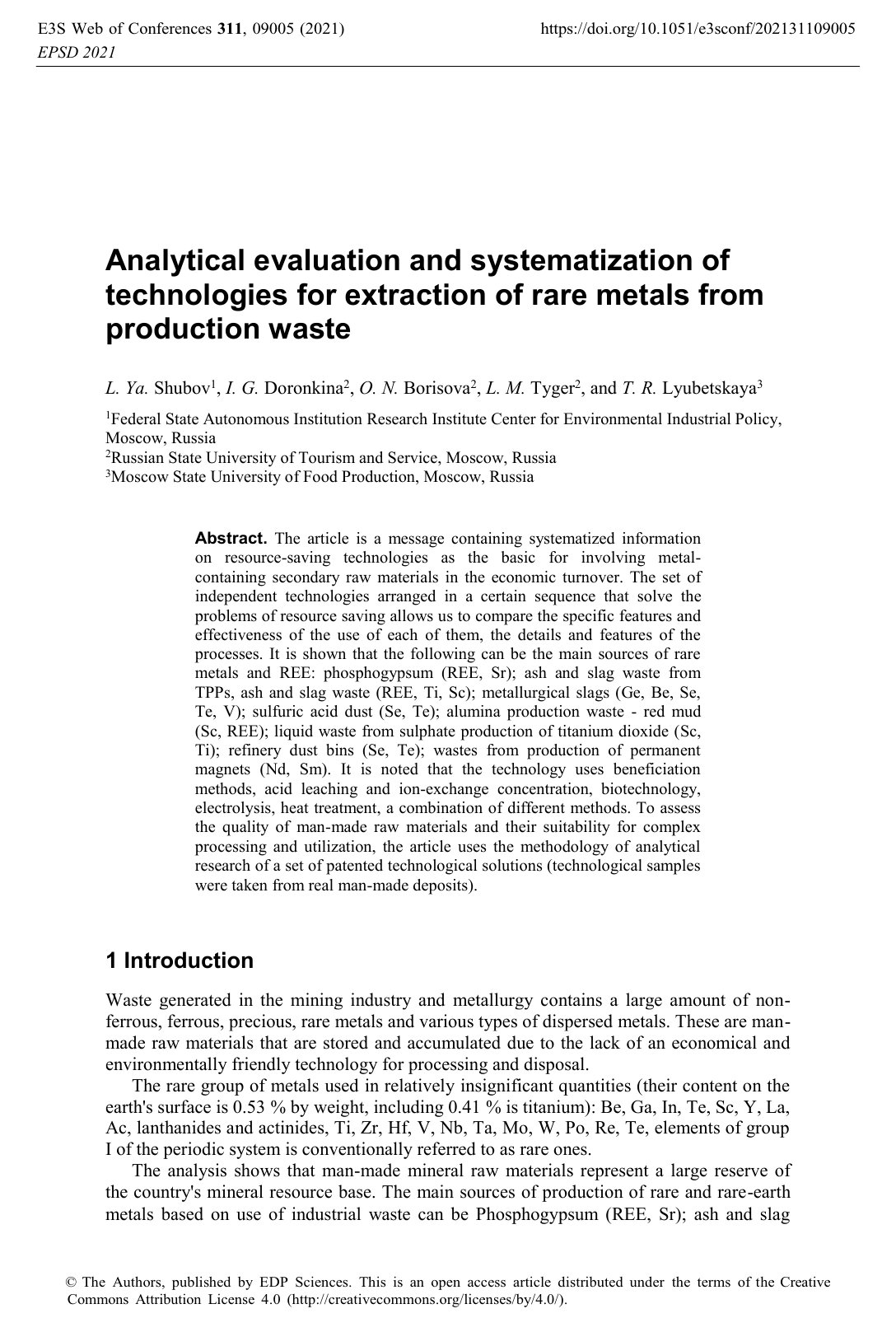 First page of Analytical evaluation and systematizatio