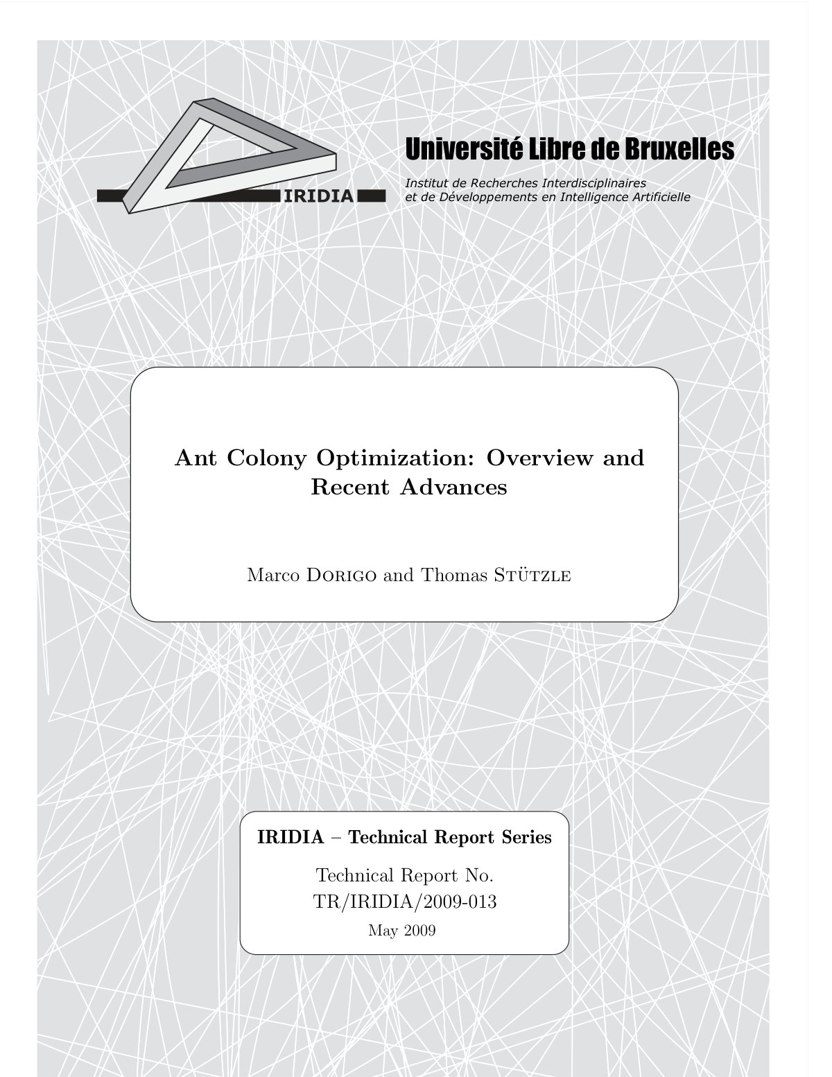 First page of Ant colony optimization a new meta heuri