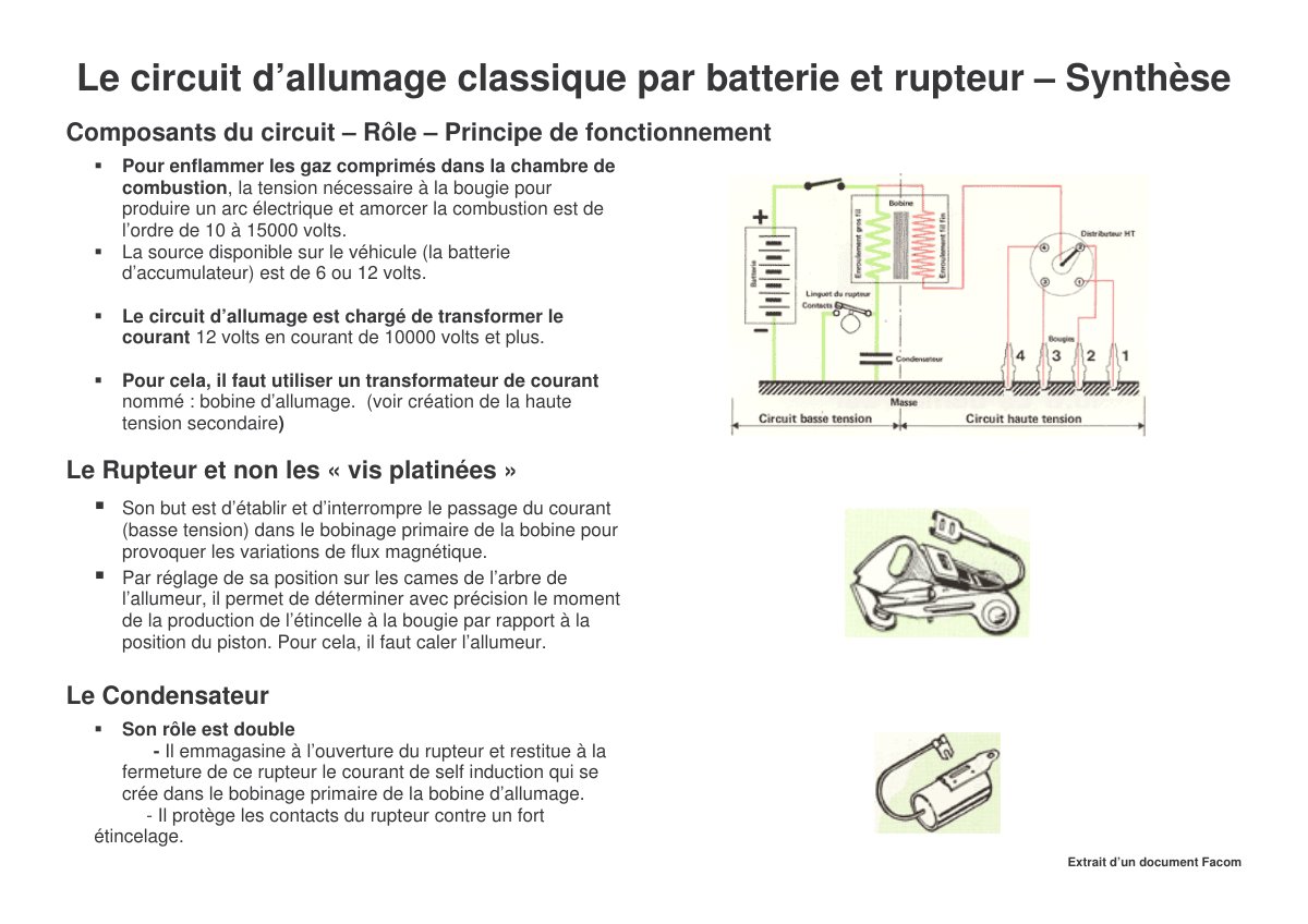 First page of circuit allumage classique