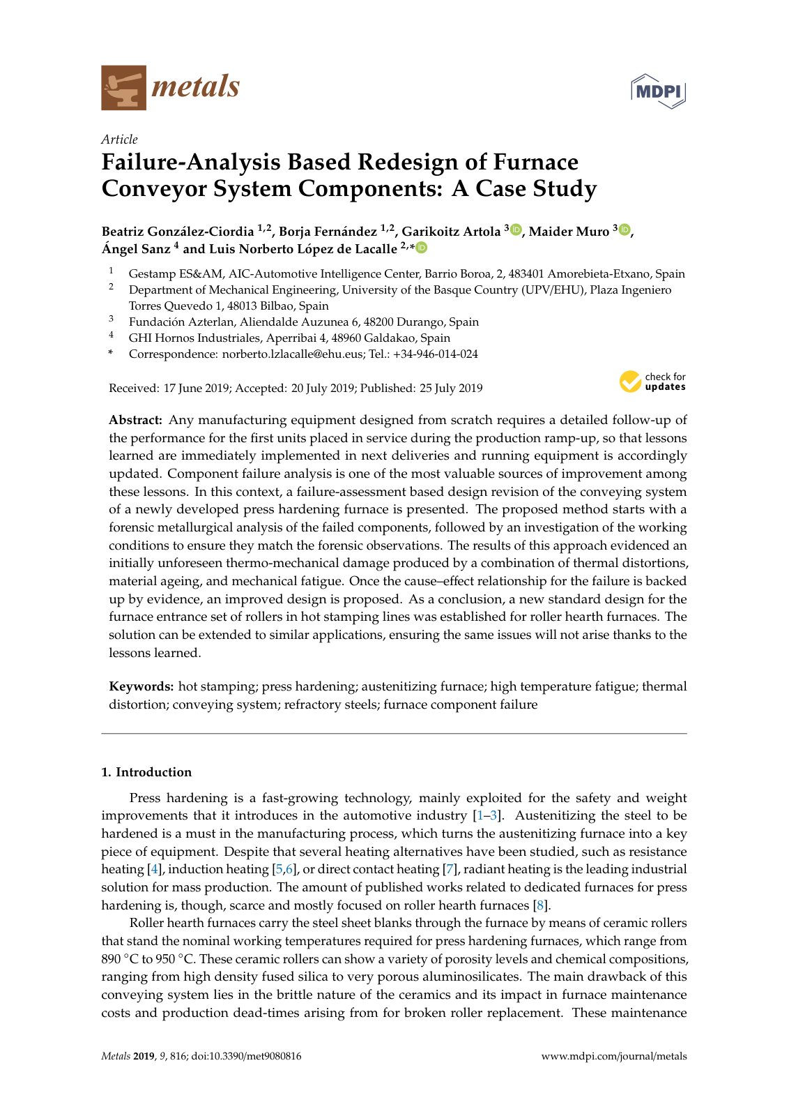 First page of Failure-Analysis Based Redesign of Furnace Conveyor System Components: A Case Study
