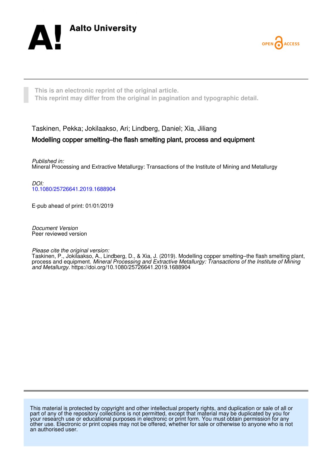 First page of This is an electronic reprint of the original article.