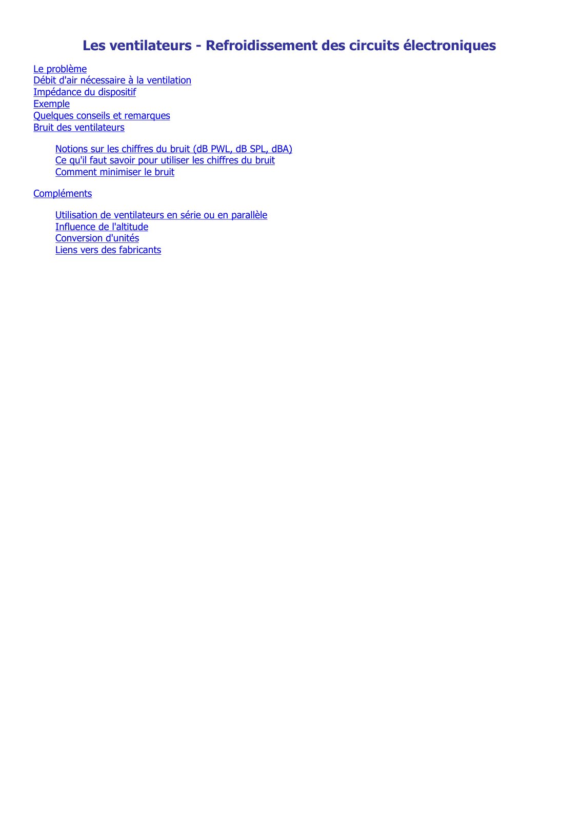 First page of ventilateurs
