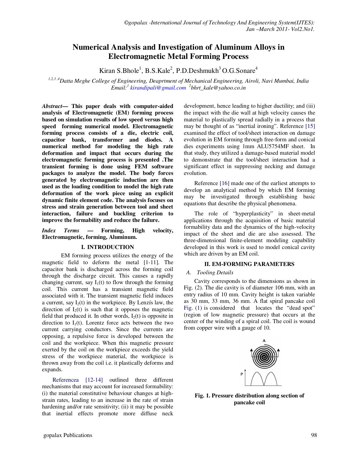 First page of Numerical Analysis and Investigation of