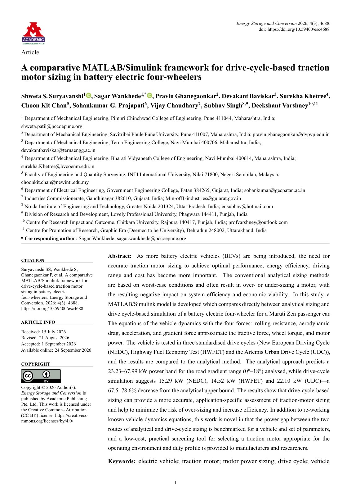 First page of Energy Storage and Conversion 2026, 4(3), 4688.