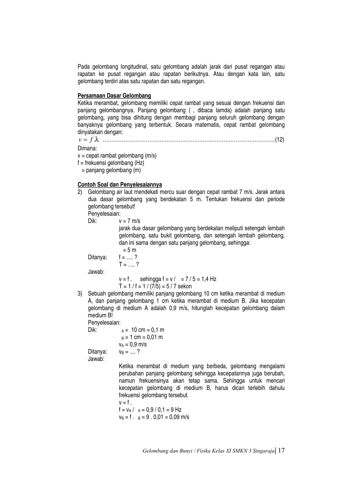 First page of Gelombang dan Bunyi