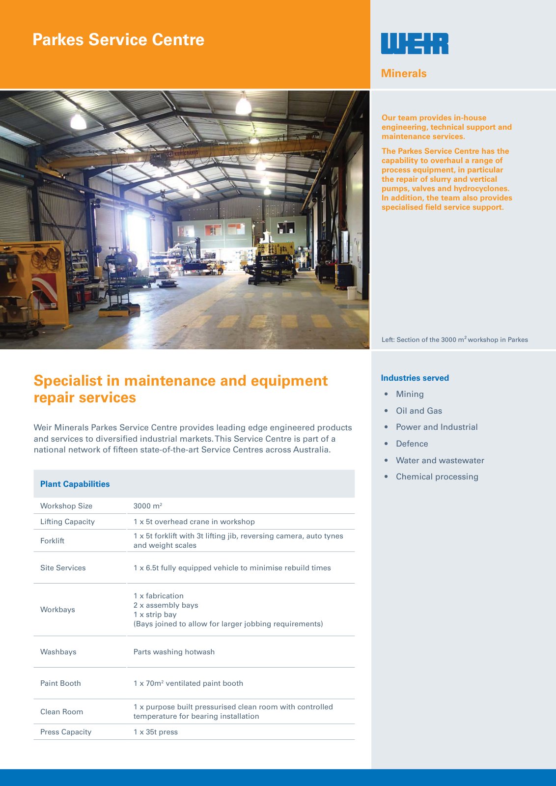 First page of AU0661 Service Centre Capability Parkes PREVIEW