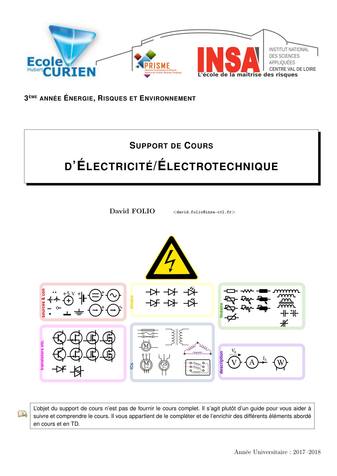 First page of electricite electrotechnique