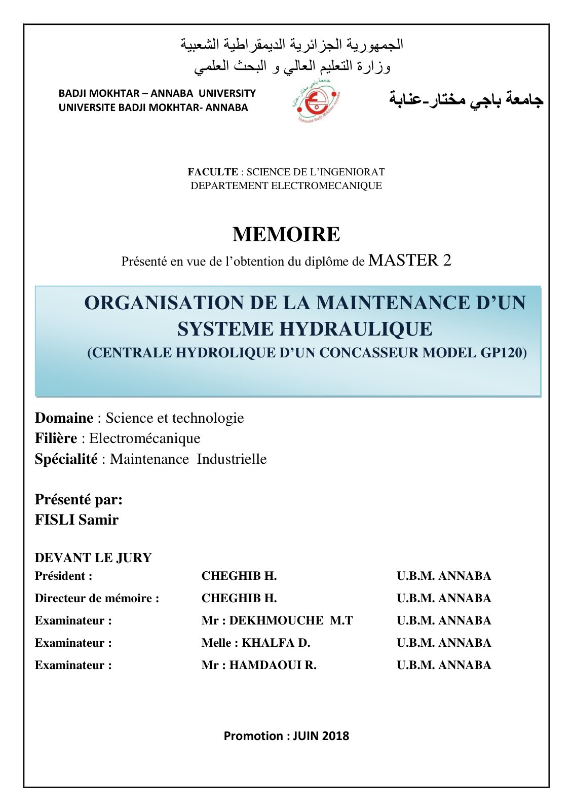 First page of Fisli Samir