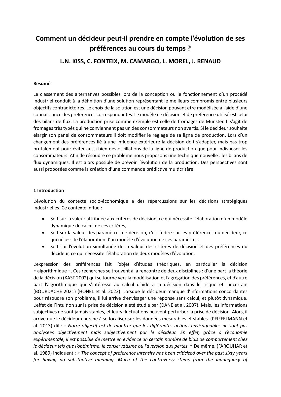 First page of How can a decision maker take into account the evo