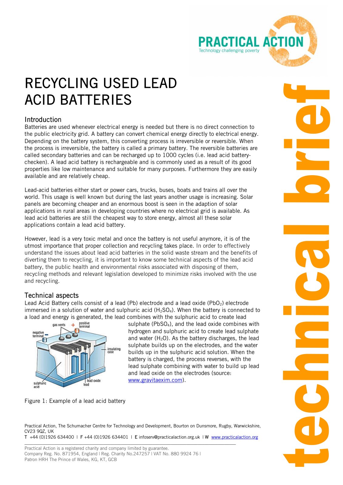 First page of Recycling Used Lead Acid Batteries