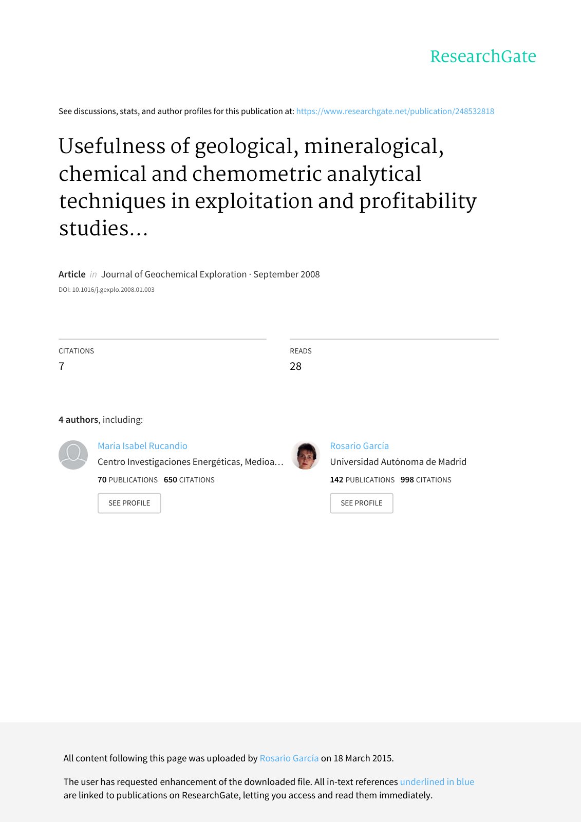 First page of Usefulness of geological mineralogical c