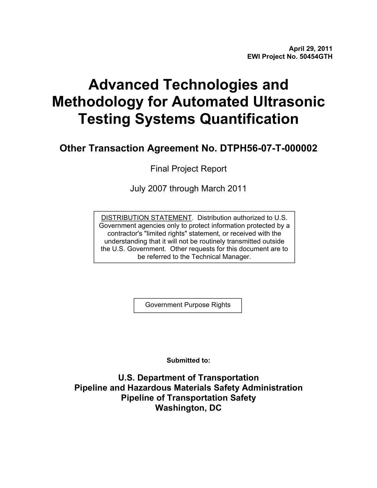 First page of Advanced Technologies and Methodology for Automated Ultrasonic Testing Systems Quantification