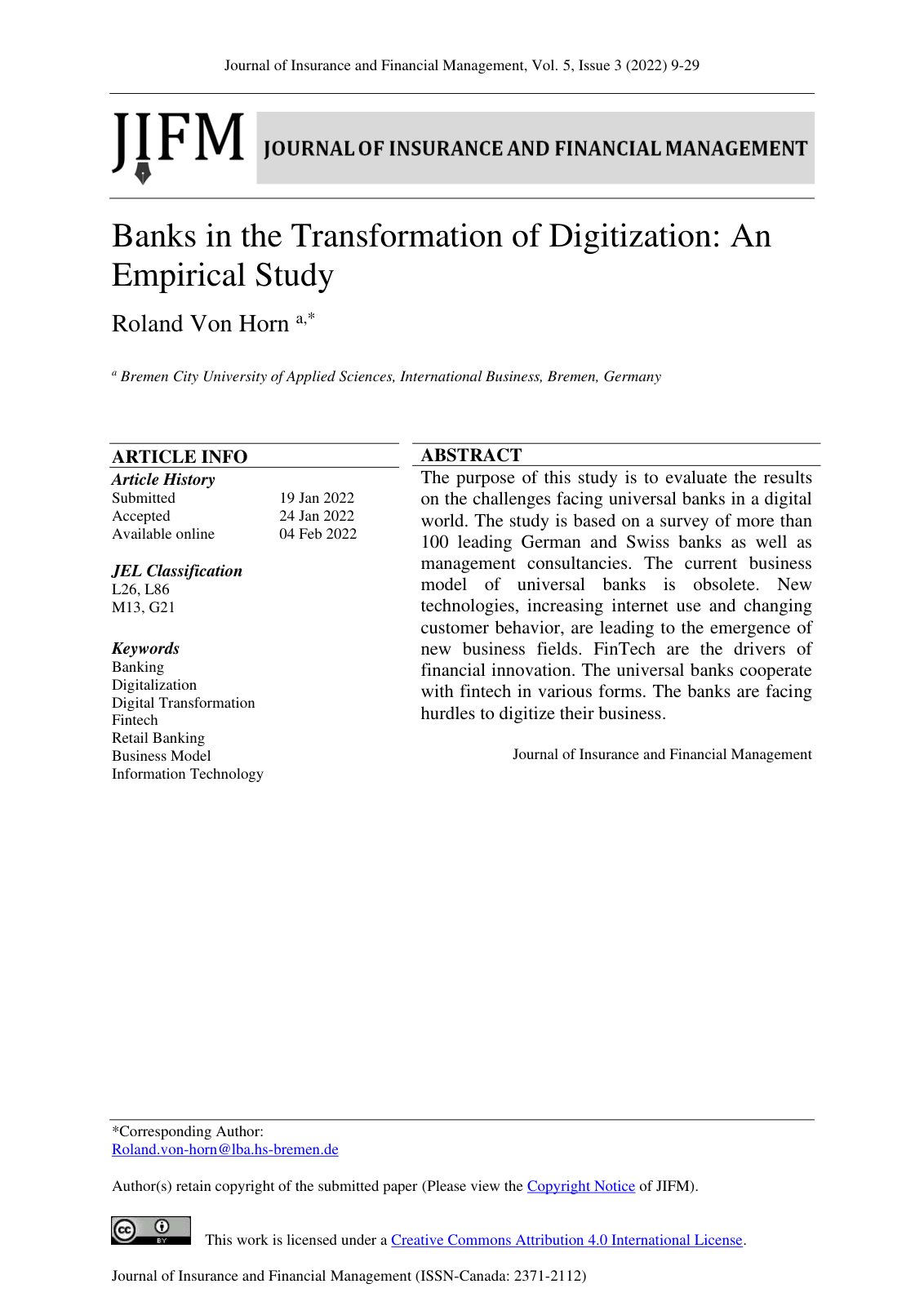 First page of Banks in the Transformation of Digitizat