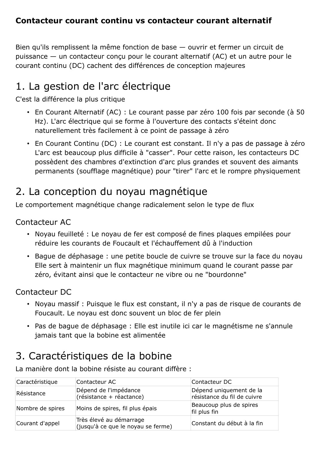 First page of contacteur ac cc